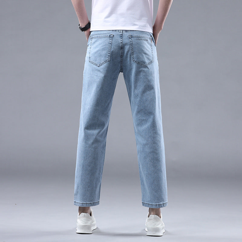 Men's Slim Fit Cropped Casual Light-colored Jeans Men's Slim Fit Cropped Casual Light-colored Jeans