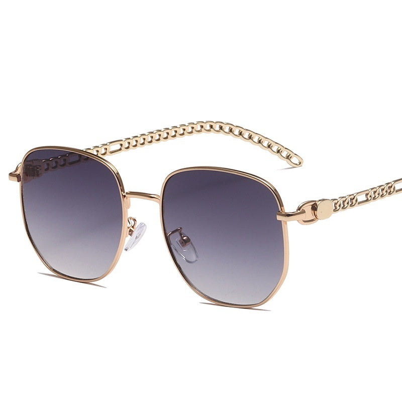 Oval Frame Metal Chain Sunglasses For Women Oval Frame Metal Chain Sunglasses For Women