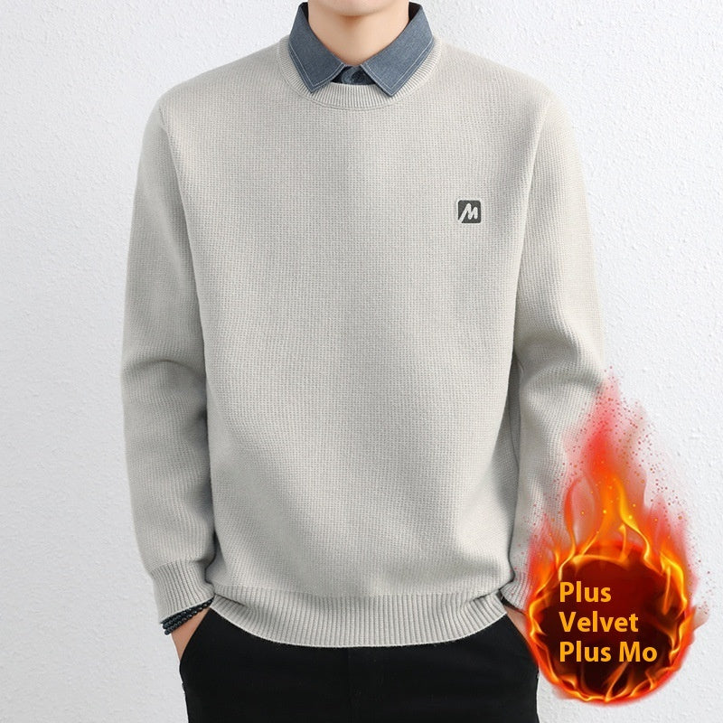 Simple Fake Two Pieces Sweaters Men Simple Fake Two Pieces Sweaters Men