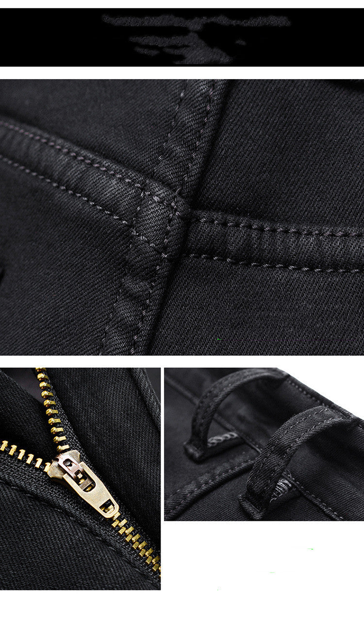 New Men's Jeans Slim Straight Black Pants For Men New Men's Jeans Slim Straight Black Pants For Men