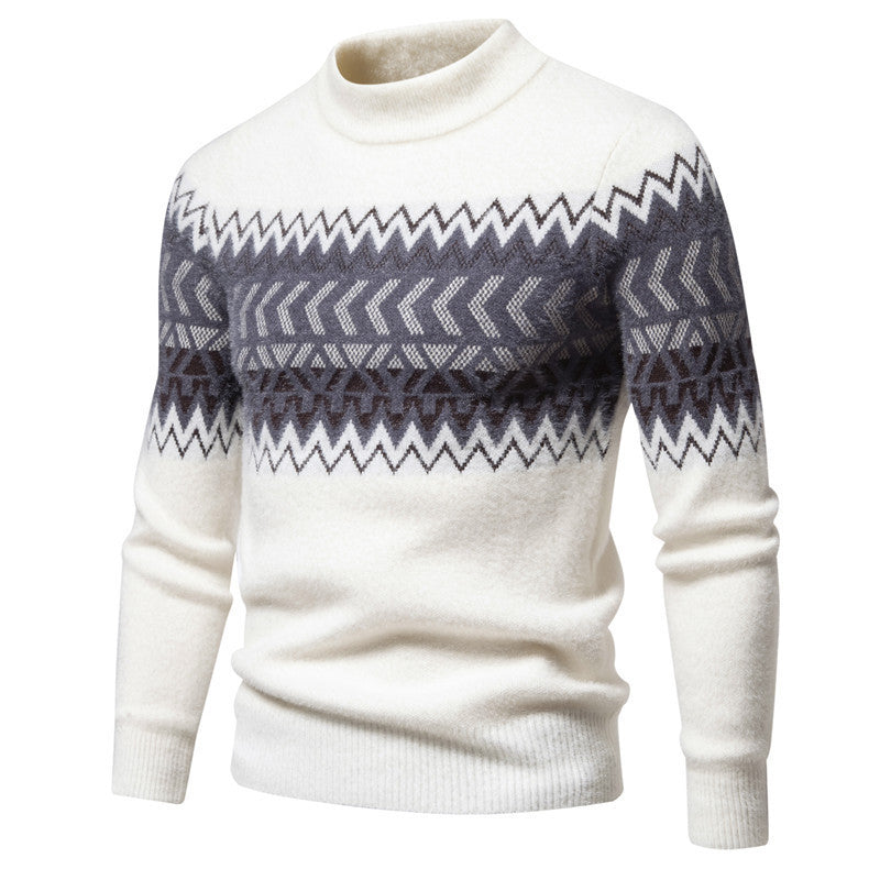 Printed Round Neck Sweater For Men Printed Round Neck Sweater For Men