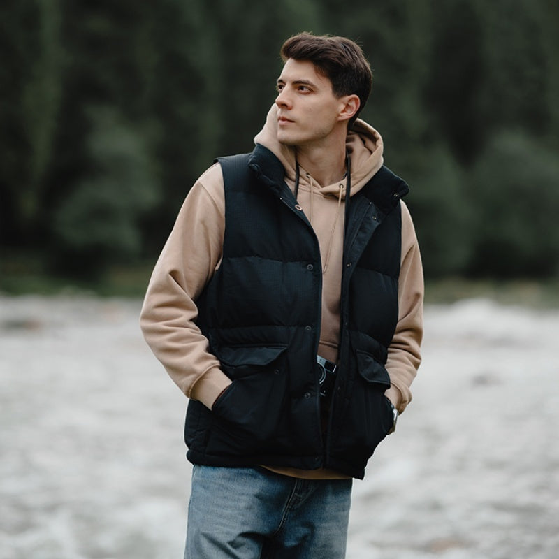 White Duck Down Three-proof Vest Down Jacket Coat For Men White Duck Down Three-proof Vest Down Jacket Coat For Men