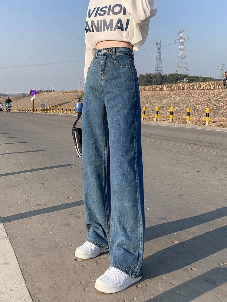 Wide Leg Jeans For Women Bottom Baggy Denim Pants Trousers Wide Leg Jeans For Women Bottom Baggy Denim Pants Trousers