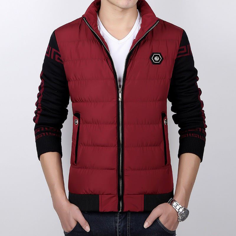 Men's Knitted Sleeves Warm And Velvet Cotton Coat Men's Knitted Sleeves Warm And Velvet Cotton Coat