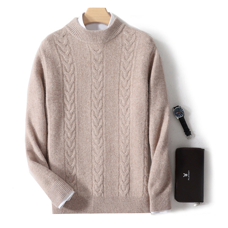 Autumn And Winter New Men's Pure Wool Half Turtleneck Thickened Sweater Autumn And Winter New Men's Pure Wool Half Turtleneck Thickened Sweater