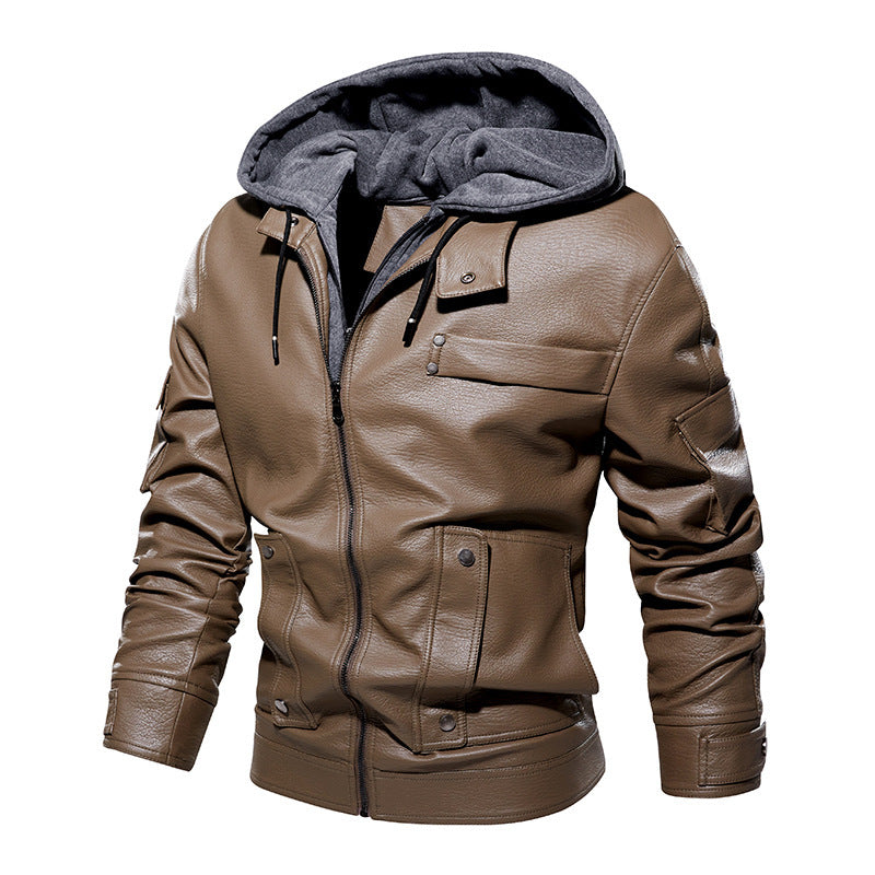 Men's US Size Leather Coat Fashionable Warm Men's US Size Leather Coat Fashionable Warm
