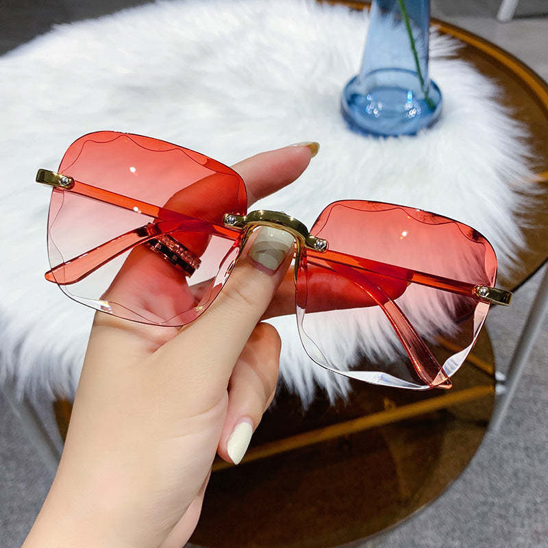 Frameless Trimming Internet-famous Sunglasses Women Frameless Trimming Internet-famous Sunglasses Women