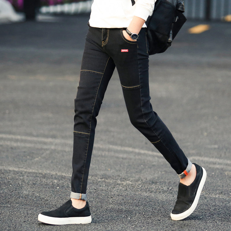 Autumn black ripped ankle jeans men Autumn black ripped ankle jeans men