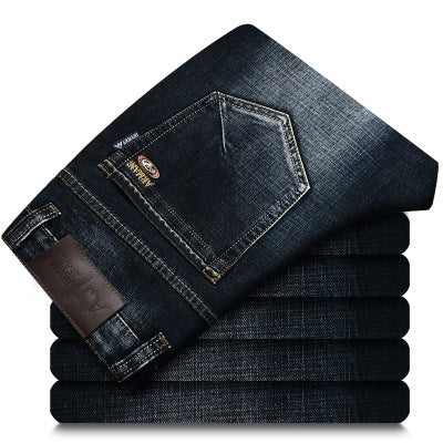 Elastic autumn and winter high grade male jeans business straight tube repair brand jeans men loose size men's wear Elastic autumn and winter high grade male jeans business straight tube repair brand jeans men loose size men's wear