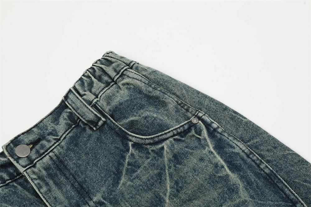 Wave Line Loose Wide Leg Jeans For Men Wave Line Loose Wide Leg Jeans For Men