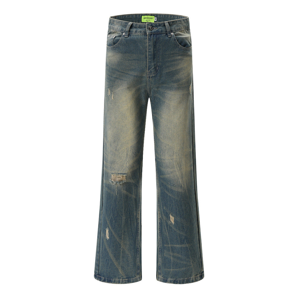 Washed And Worn Ripped Jeans For Men And Women Washed And Worn Ripped Jeans For Men And Women