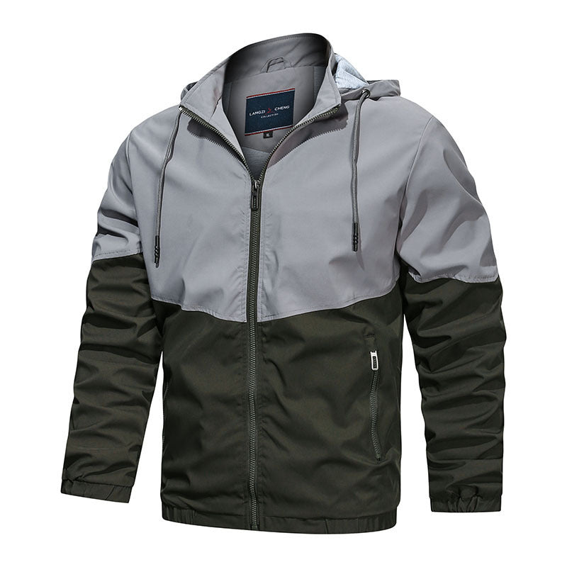Hooded Stand Collar Casual Men Jacket Hooded Stand Collar Casual Men Jacket