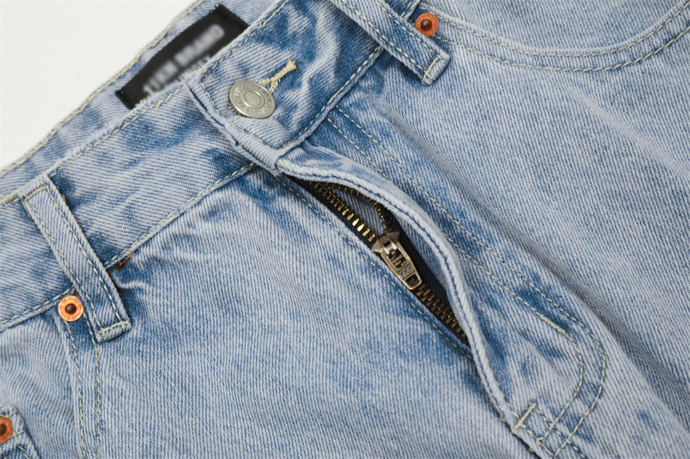 Wash Light Color Denim Straight-leg Pants Casual Loose Trousers Wash Light Color Denim Straight-leg Pants Casual Loose Trousers