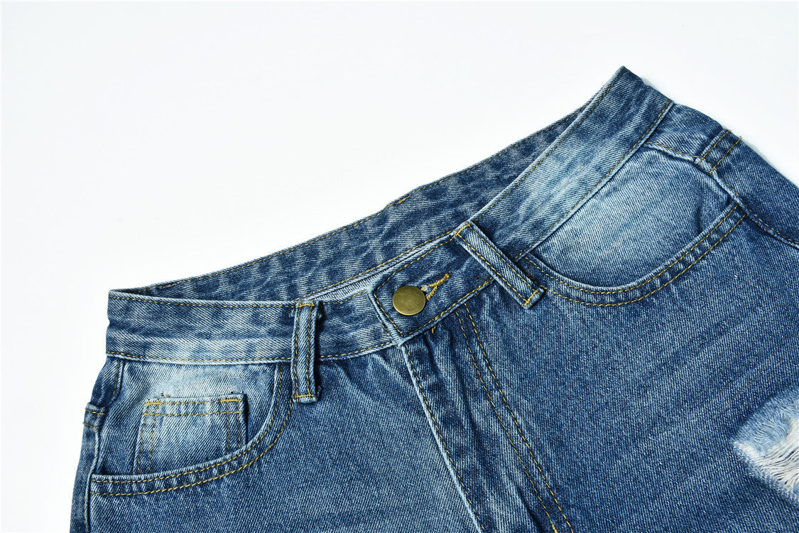 Ripped jeans personality women Ripped jeans personality women