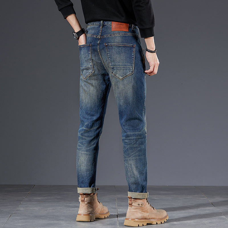 Nostalgic Washed Men's Trousers Retro Trendy Pencil Pants Nostalgic Washed Men's Trousers Retro Trendy Pencil Pants