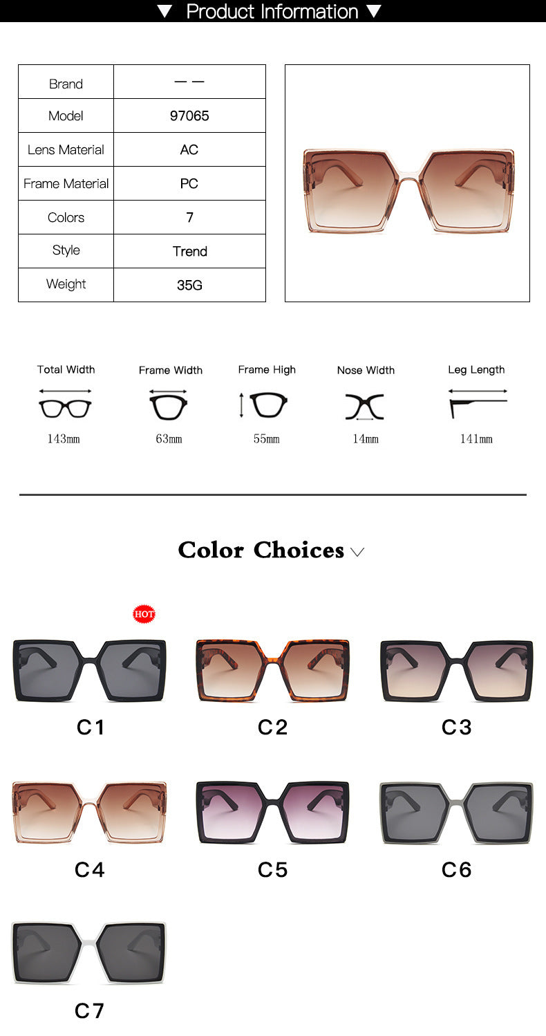 New Large Square Frame Sunglasses For Women New Large Square Frame Sunglasses For Women