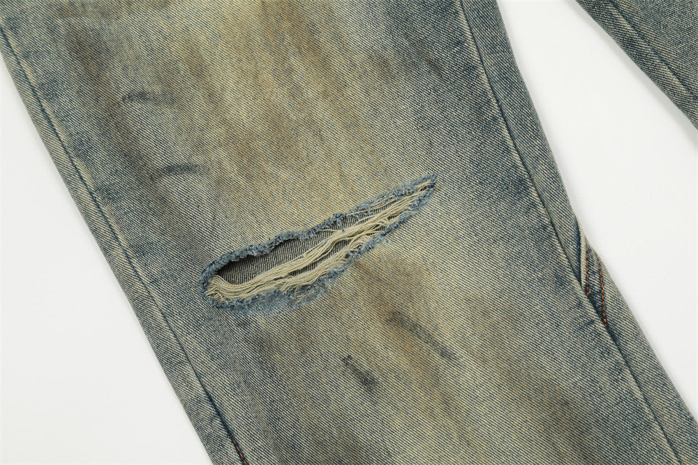 Ripped Dirty Jeans Street Fashion Paint Splash-ink Men Ripped Dirty Jeans Street Fashion Paint Splash-ink Men