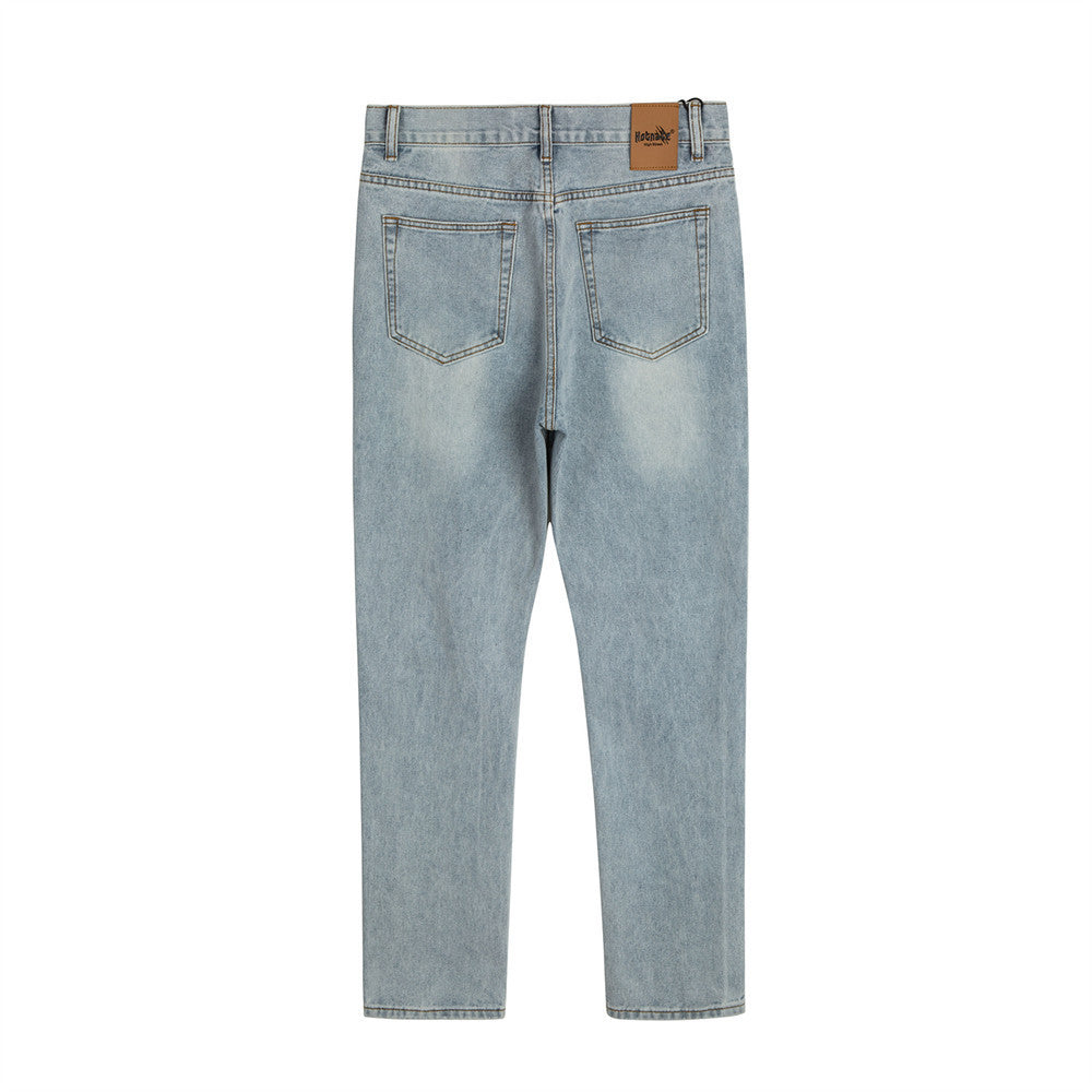 Punk Hole & Patch Jeans Men's Loose Retro Punk Hole & Patch Jeans Men's Loose Retro