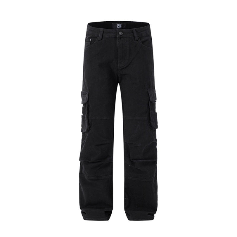 Multi-Pocket Workwear Jeans Men's Loose Large Size Trousers Multi-Pocket Workwear Jeans Men's Loose Large Size Trousers