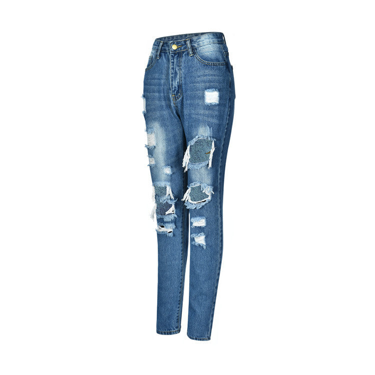 Ripped jeans personality women Ripped jeans personality women