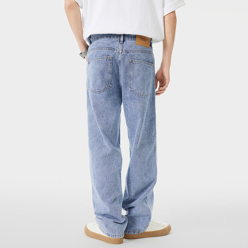 Fashion Personality Light Blue Washed Jeans Men Fashion Personality Light Blue Washed Jeans Men
