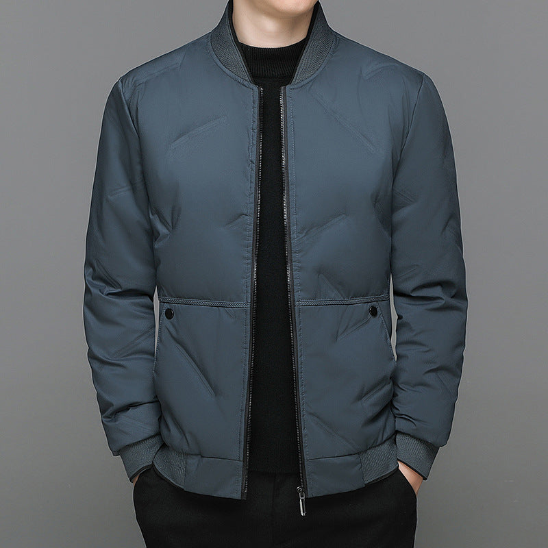 Fashion Down Jacket Winter Warm Baseball Jacket For Men Casual All-match Solid Color Coat Fashion Down Jacket Winter Warm Baseball Jacket For Men Casual All-match Solid Color Coat