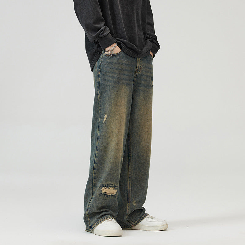 Fashion Irregular With Personality Ripped Jeans Men Fashion Irregular With Personality Ripped Jeans Men