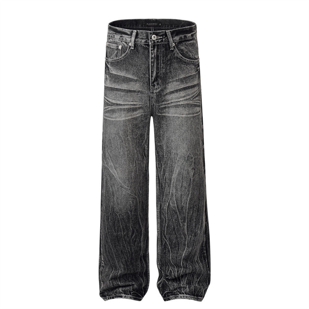 Water Ripple Straight Jeans For Men Water Ripple Straight Jeans For Men
