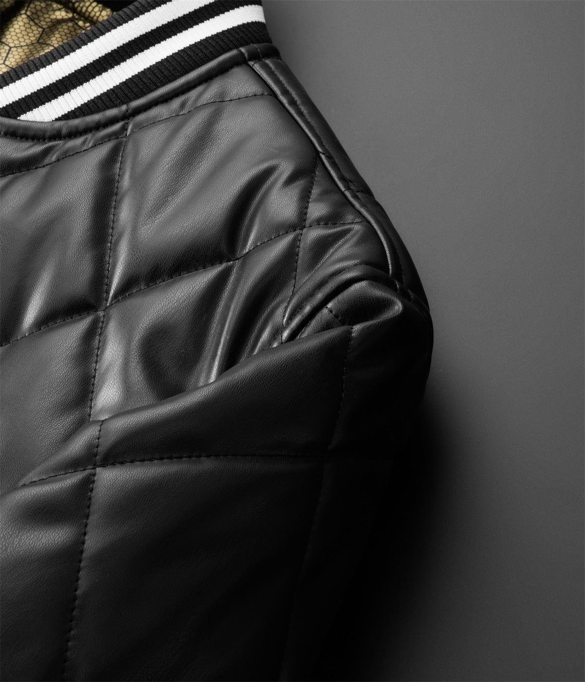 Jacket Men's Leather Coat Men's Trendy Baseball Uniform Jacket Men's Leather Coat Men's Trendy Baseball Uniform