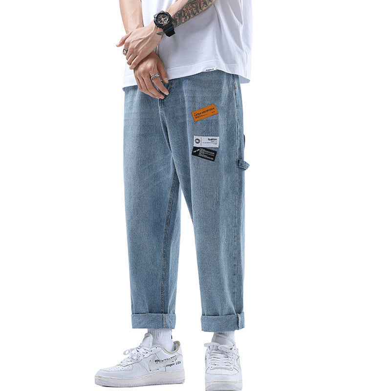 Trend Loose Wide Leg Denim Ankle-length Student Draping Pants Trend Loose Wide Leg Denim Ankle-length Student Draping Pants
