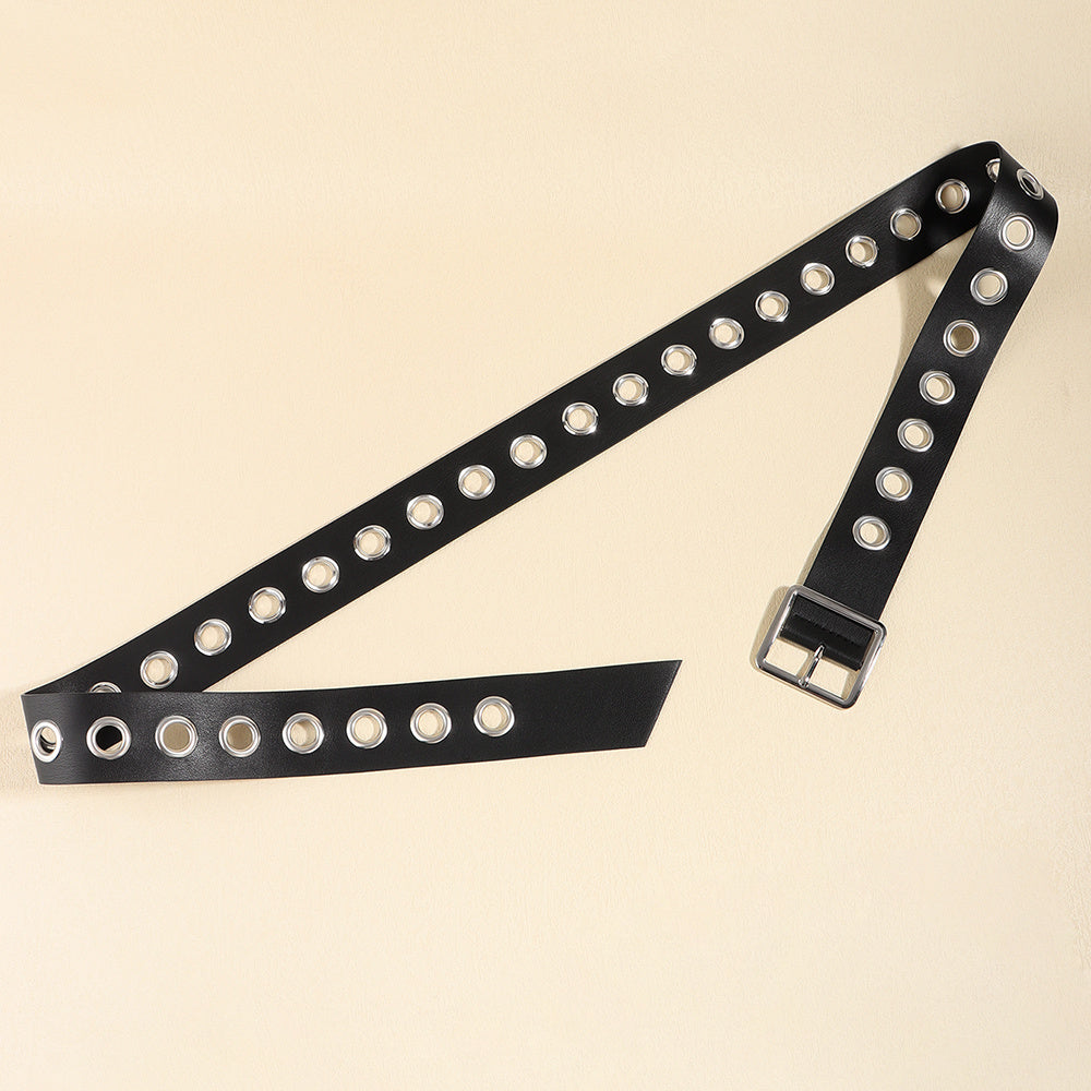 Men And Women Fashion Hollow Belt Personality Punk Style PU Soft Belt Jeans Hip Hop Accessories Men And Women Fashion Hollow Belt Personality Punk Style PU Soft Belt Jeans Hip Hop Accessories