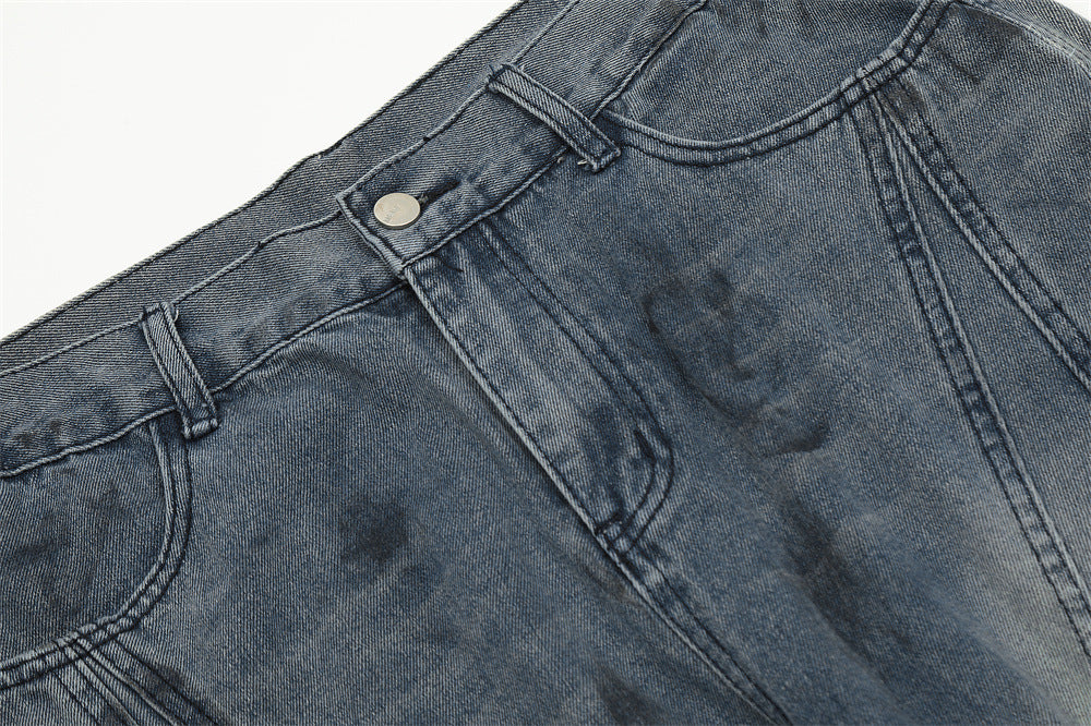 Fashion Painting Splash Ink Pressure Line Jeans Men Fashion Painting Splash Ink Pressure Line Jeans Men
