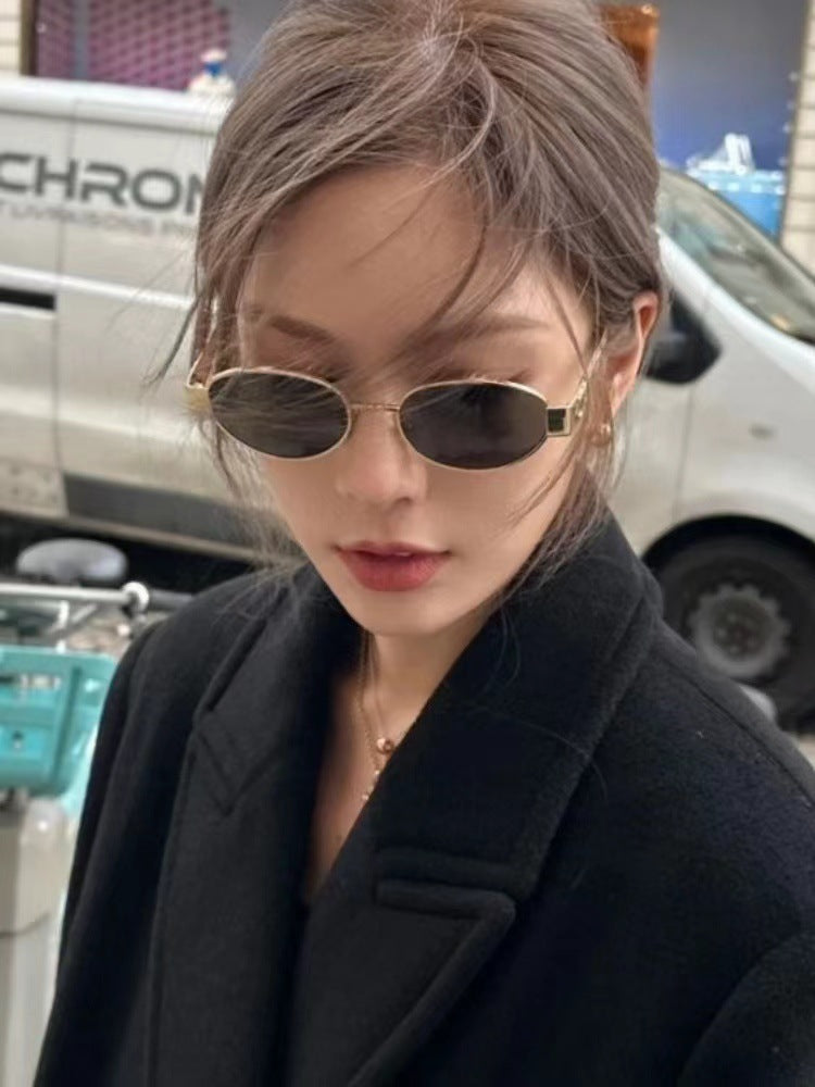 Oval Sunglasses Women's Metal Vintage Sunglasses Oval Sunglasses Women's Metal Vintage Sunglasses