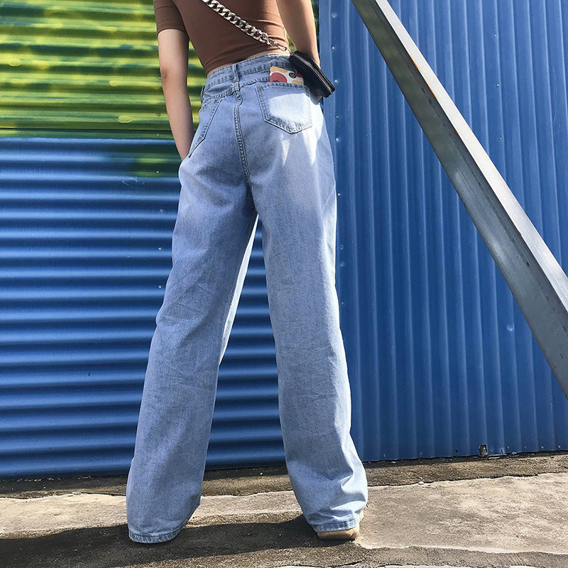 Foreign Trade Amazon New European And Beautiful Women Style High Waist Loose Wide Leg Jeans Women Foreign Trade Amazon New European And Beautiful Women Style High Waist Loose Wide Leg Jeans Women