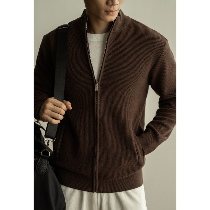 Men's Breathable Zipper Casual Stand Collar Sweater Men's Breathable Zipper Casual Stand Collar Sweater