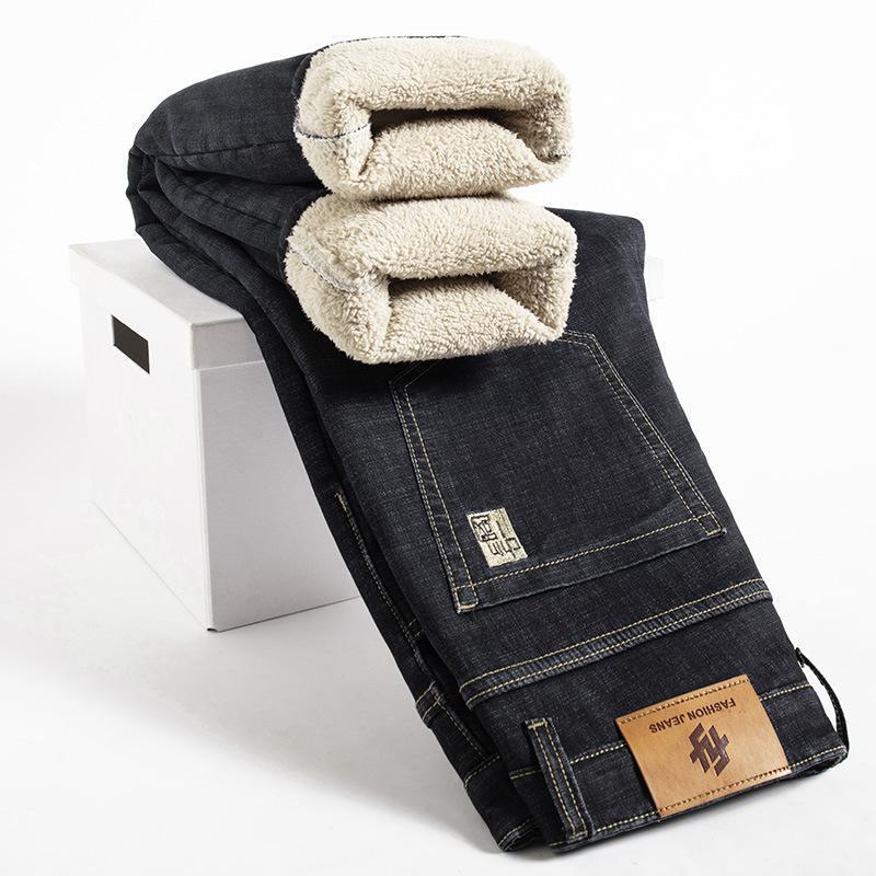 Fleece-lined Thickened Men's Loose Straight Trousers New Fleece-lined Thickened Men's Loose Straight Trousers New