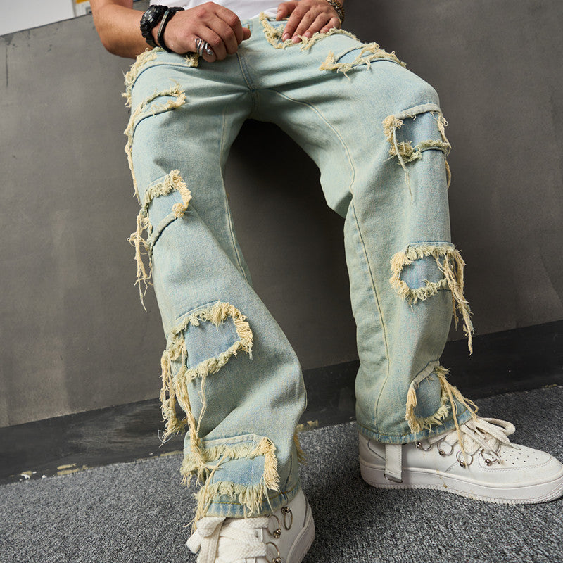 American Retro Wide Leg Jeans For Men American Retro Wide Leg Jeans For Men