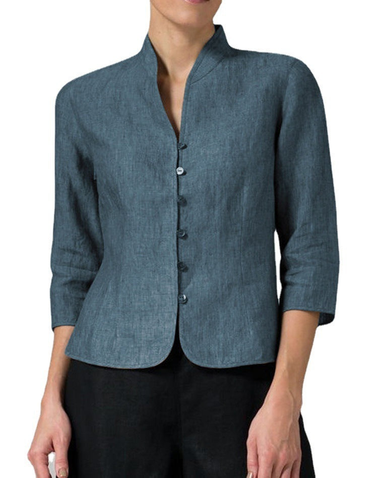 Cotton And Linen Short Women's Jackets Cotton And Linen Short Women's Jackets