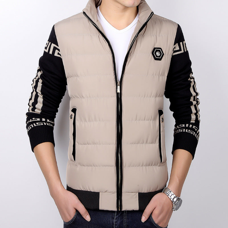 Men's Knitted Sleeves Warm And Velvet Cotton Coat Men's Knitted Sleeves Warm And Velvet Cotton Coat