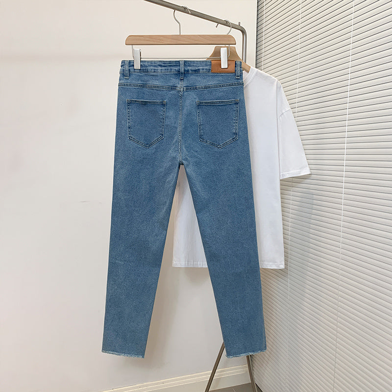 Jeans Summer New Trend Blue Washed Long Pants For Men Jeans Summer New Trend Blue Washed Long Pants For Men