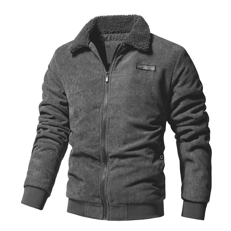 Corduroy Jacket Padded Lapel Coat Men Corduroy Jacket Padded Lapel Coat Men