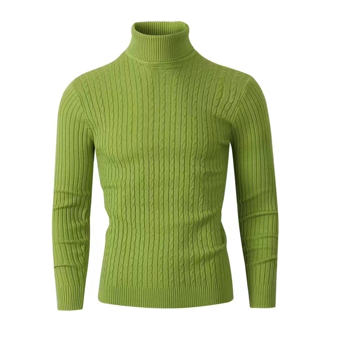 Men's Sweater Casual Retro Twisted Flower Turtleneck Knitting Men's Sweater Casual Retro Twisted Flower Turtleneck Knitting