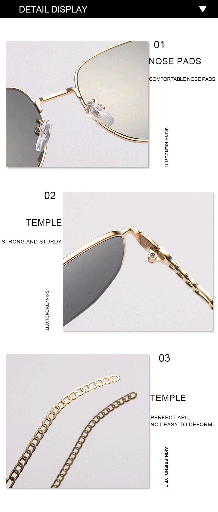Oval Frame Metal Chain Sunglasses For Women Oval Frame Metal Chain Sunglasses For Women