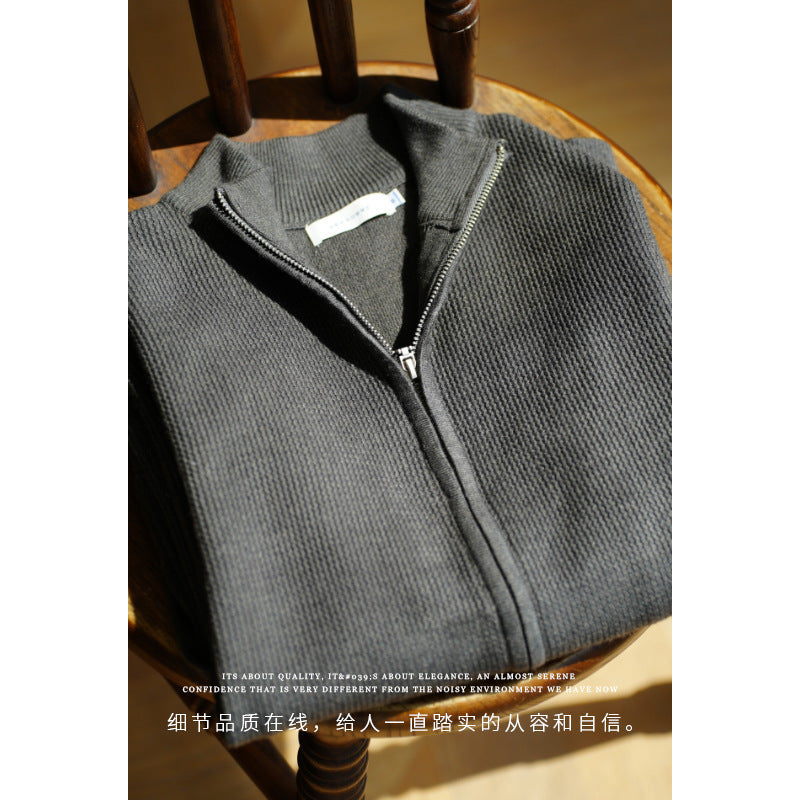Men's Breathable Zipper Casual Stand Collar Sweater Men's Breathable Zipper Casual Stand Collar Sweater