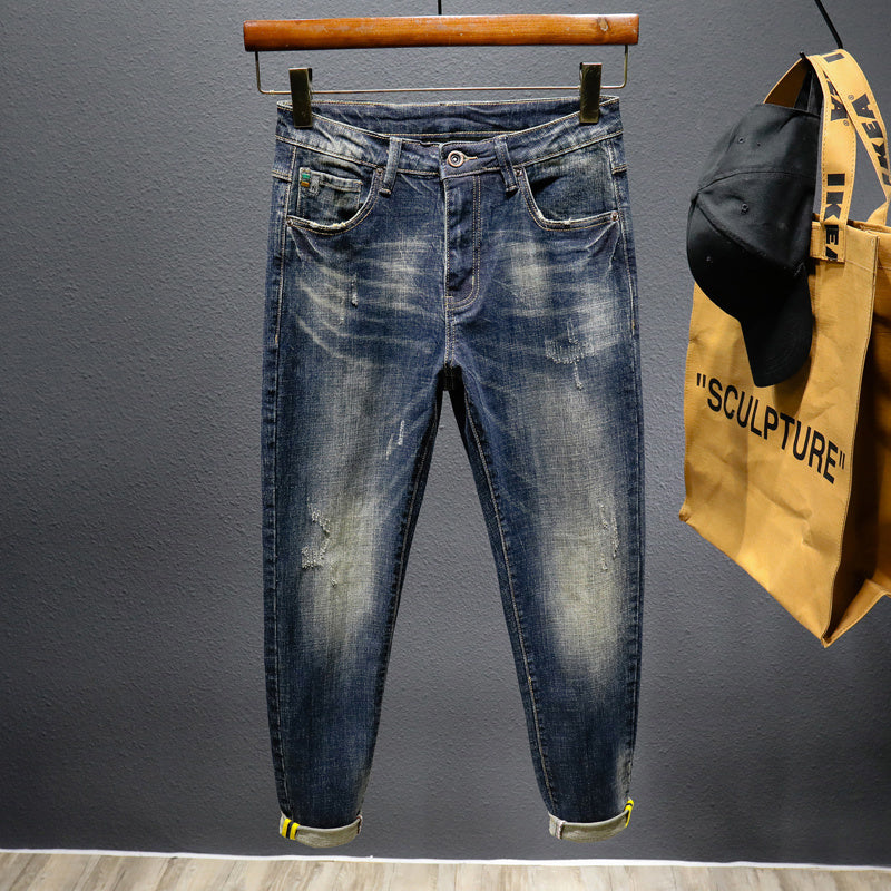 Retro Jeans Men's Slim Straight Stretch Pants Retro Jeans Men's Slim Straight Stretch Pants