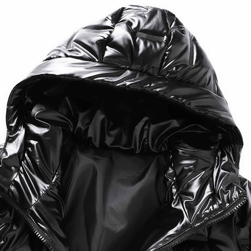 Winter Warm Men's New Hooded Jacket Casual Shiny Cotton Coat Short Winter Warm Men's New Hooded Jacket Casual Shiny Cotton Coat Short