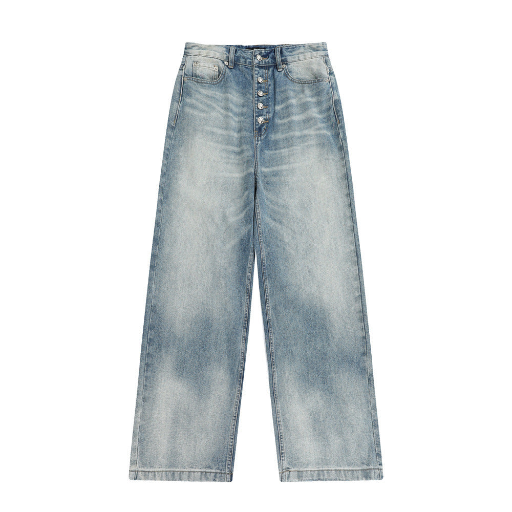 Washed Gradient Tie-dye Denim Trousers Men's Trendy Punk Washed Gradient Tie-dye Denim Trousers Men's Trendy Punk
