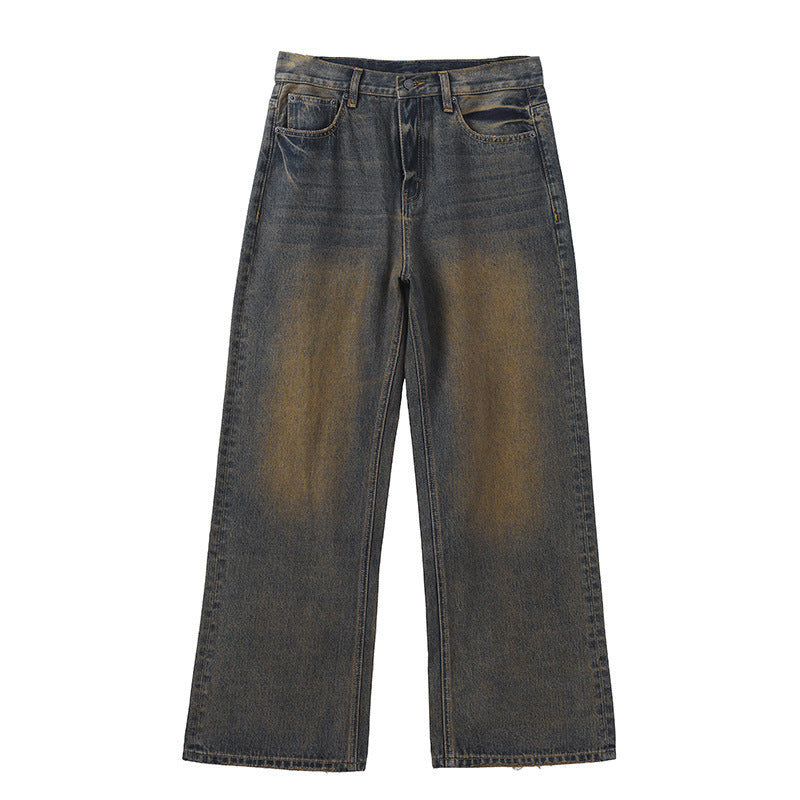 Fashion Personalized Washed Worn Jeans Men Fashion Personalized Washed Worn Jeans Men