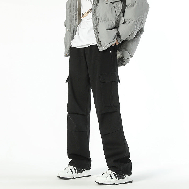Loose Wide Leg Multi-pocket Jeans For Men Loose Wide Leg Multi-pocket Jeans For Men