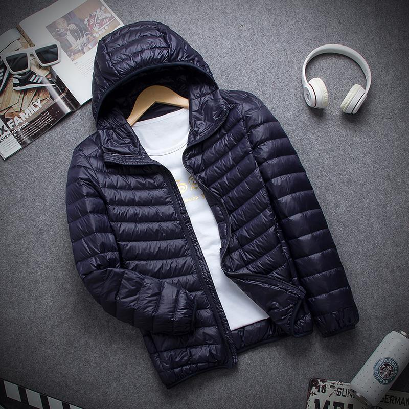 Men's Stand Collar Hooded Short Ultra-thin Down Jacket Men's Stand Collar Hooded Short Ultra-thin Down Jacket